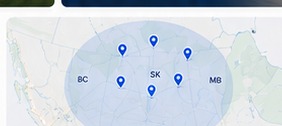 Ready Tech Canadian service coverage map